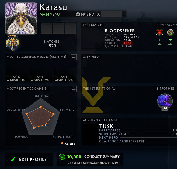 Legend V | MMR : 3720 - Behavior : 10000