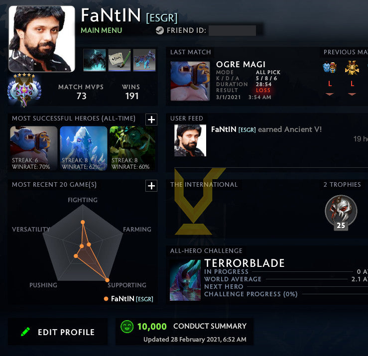 Ancient V | MMR : 4400 - Behavior : 10000