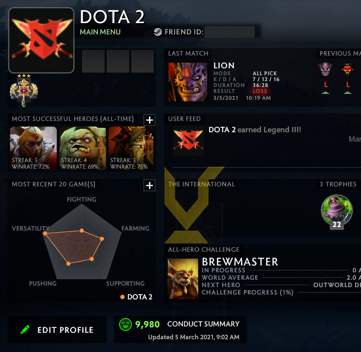 Legend III | MMR : 3450 - Behavior : 9980