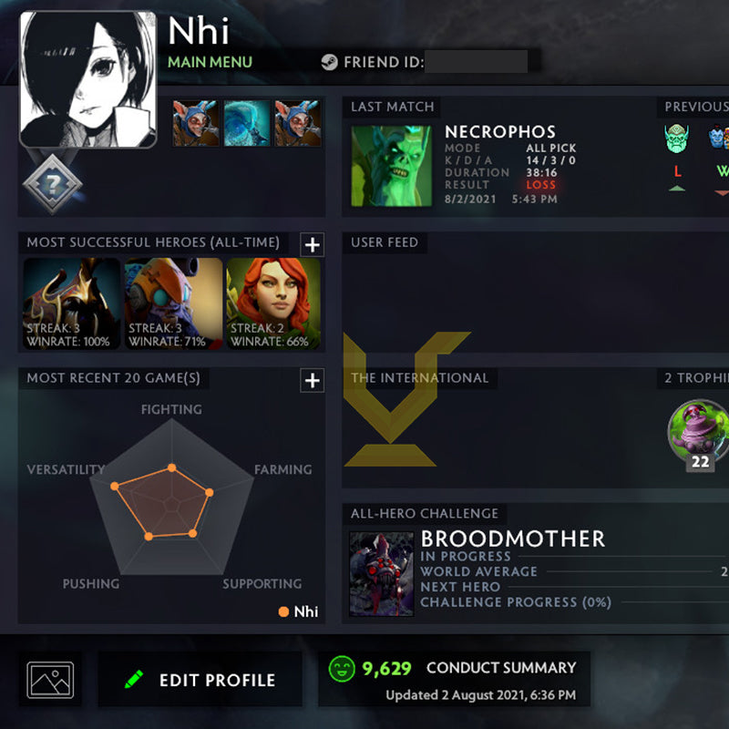 Not Calibrated | MMR: TBD - Behavior: 9629