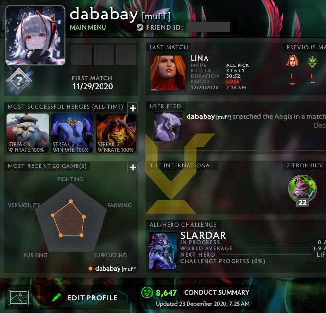 Non calibré | MMR : TBD - Comportement : 8647