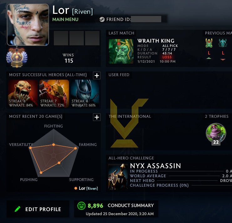 Immortel | MMR : 6130 - Comportement : 8896