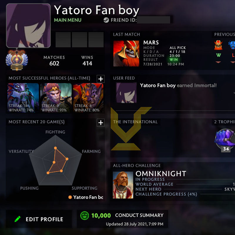 Immortel | MMR : 6000 - Comportement : 10000