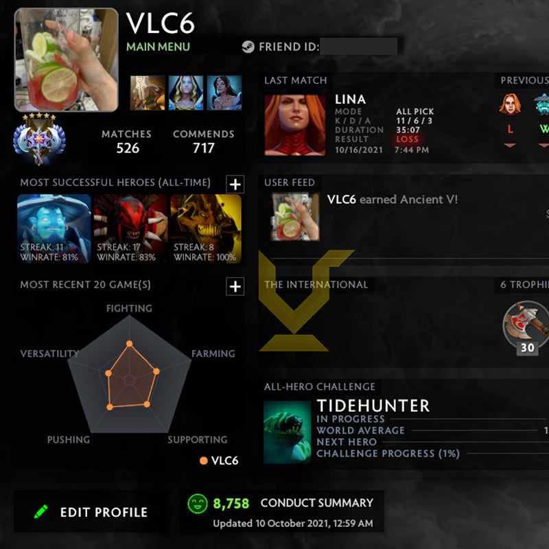 Ancient V | MMR: 4560 - Behavior: 8758