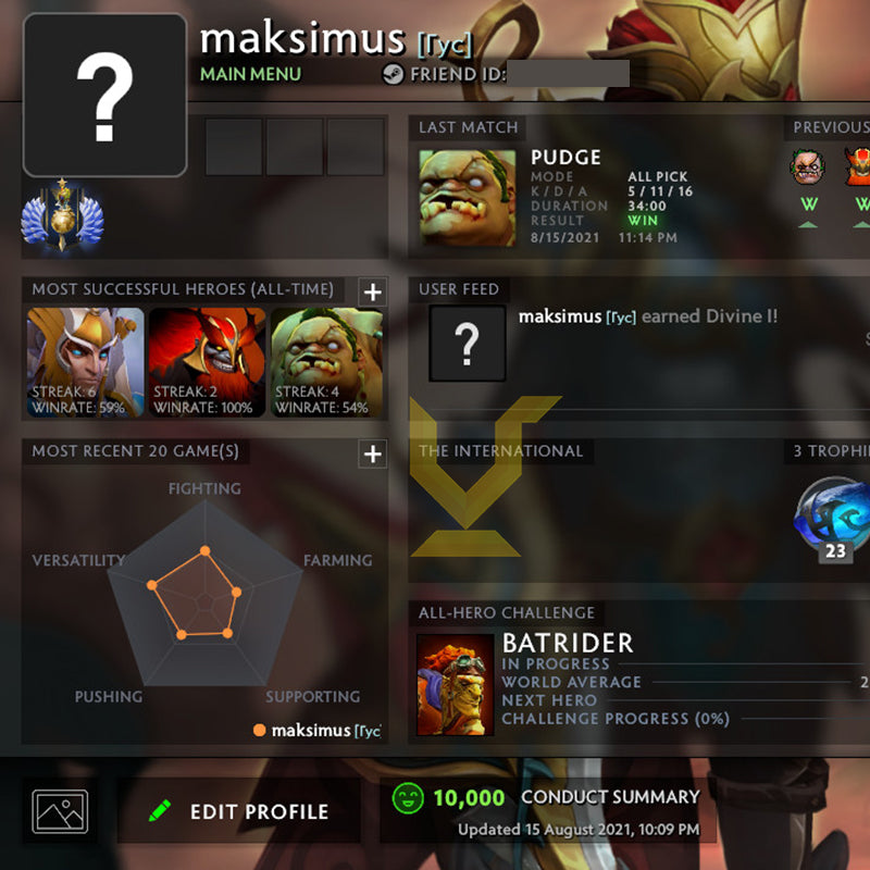 Divine I | MMR: 4740 - Behavior: 10000