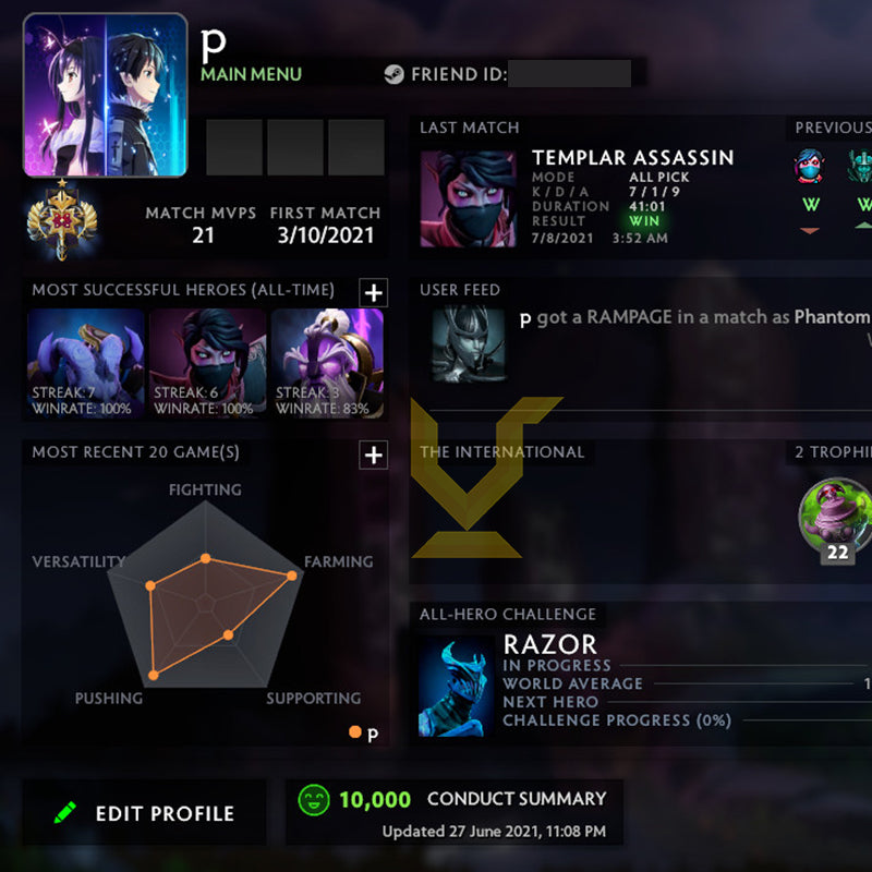 Legend I | MMR: 3150 - Behavior: 10000