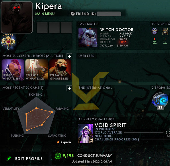 Légende V | MMR : 3730 - Comportement : 9195