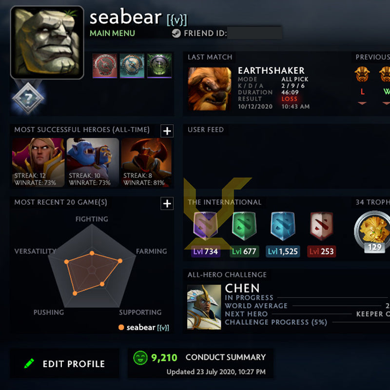 Not Calibrated | MMR: TBD - Behavior: 9210