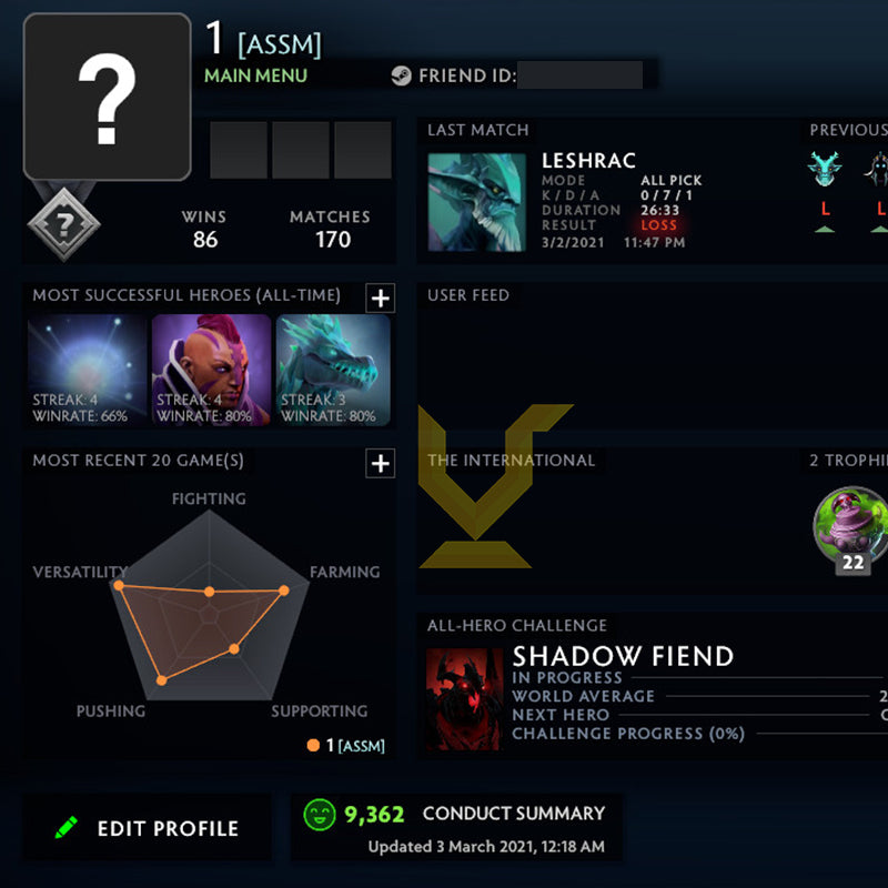 Not Calibrated | MMR: TBD - Behavior: 9360