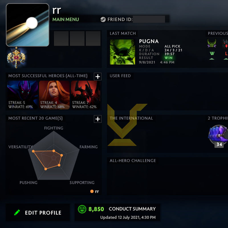 Légende I | MMR : 3000 - Comportement : 8850