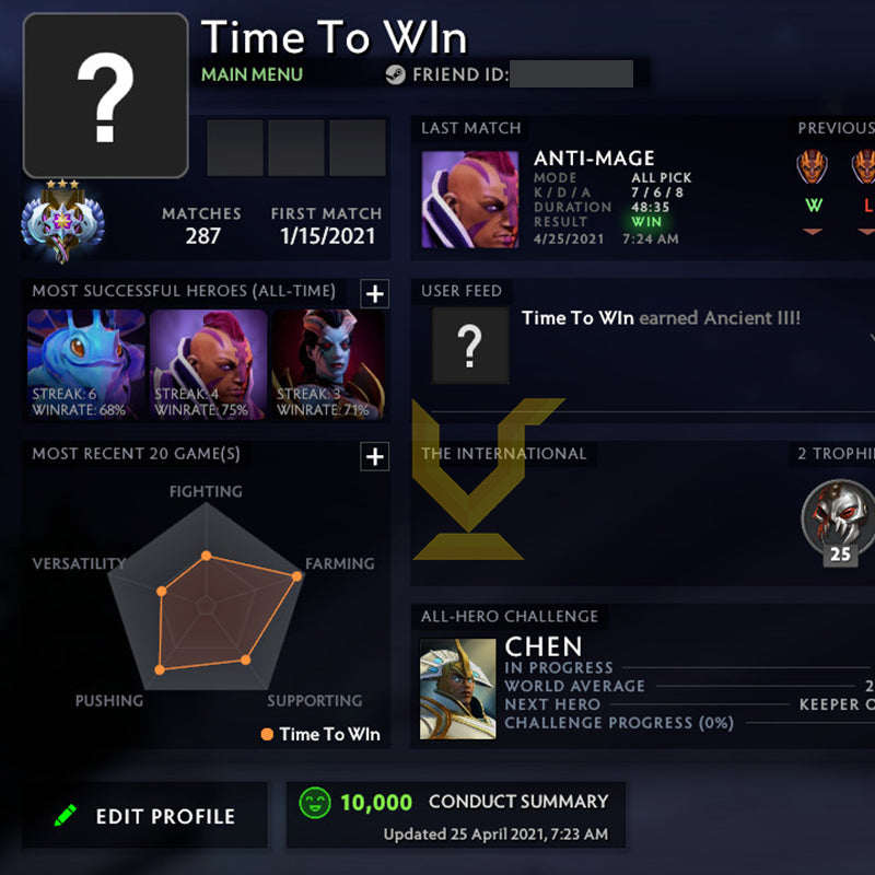 Ancient III | MMR: 4210 - Behavior: 10000