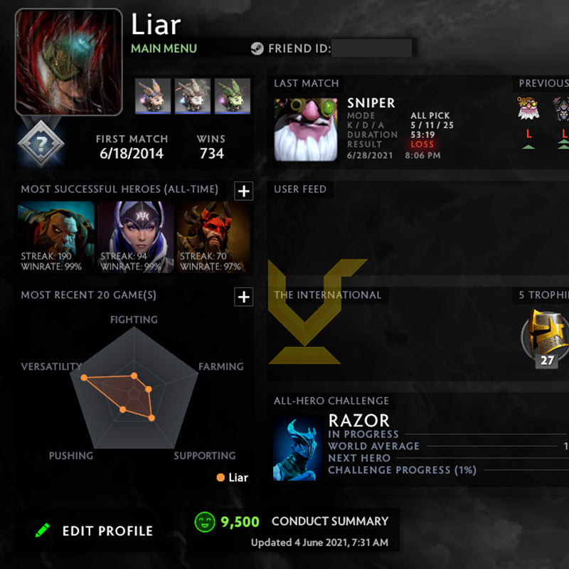 Not Calibrated | MMR: TBD - Behavior: 9500