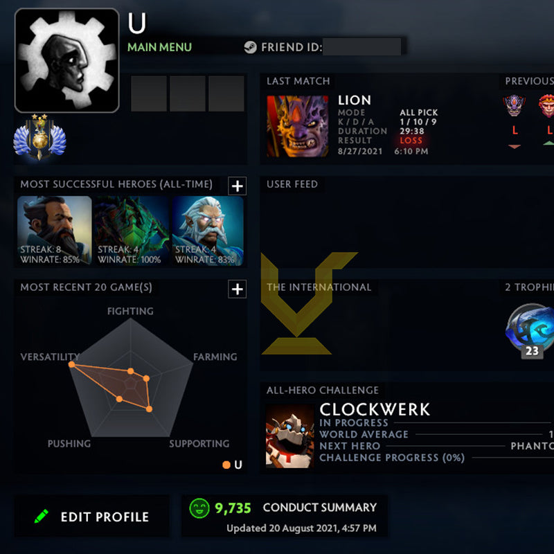 Divin II | MMR : 4700 - Comportement : 9735