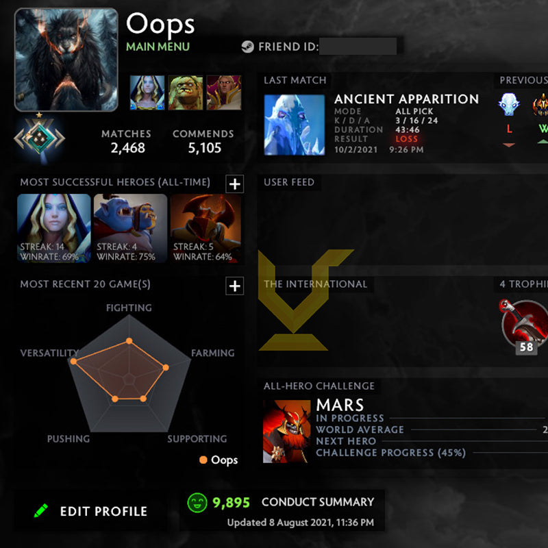 Crusader I | MMR: 1450 - Behavior: 9895