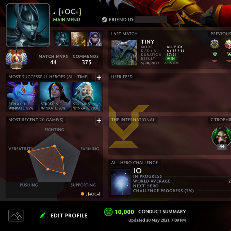 Immortel | MMR : 6020 - Comportement : 10000