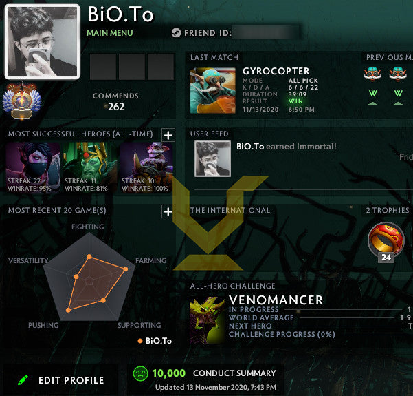 Immortel | MMR : 6080 - Comportement : 10000