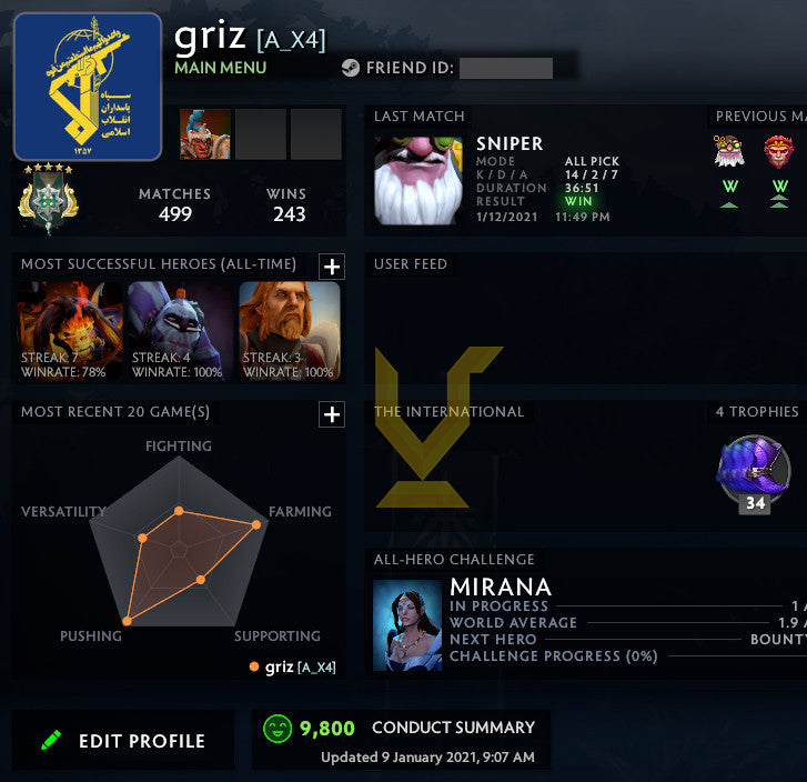 Archonte V | MMR : 3010 - Comportement : 9800