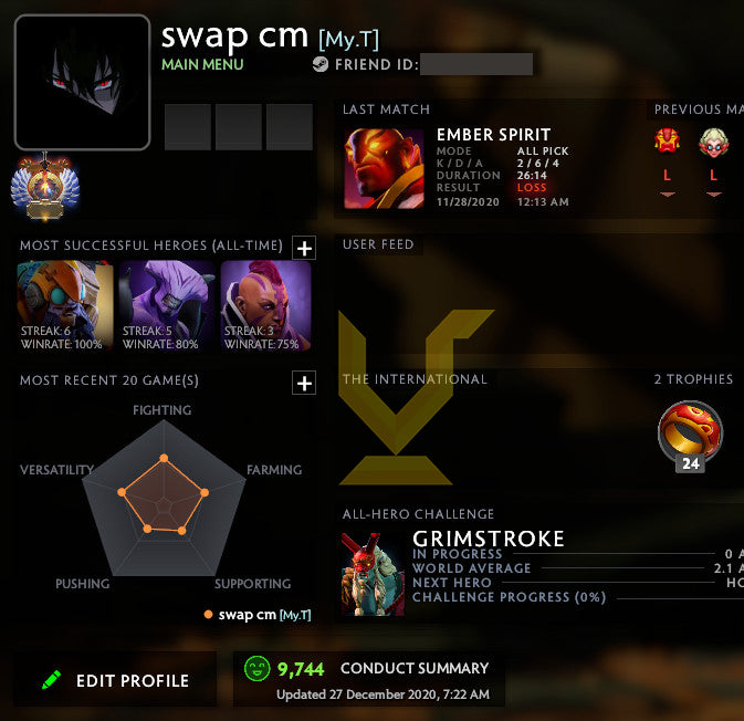 Immortel | MMR : 5480 - Comportement : 9744