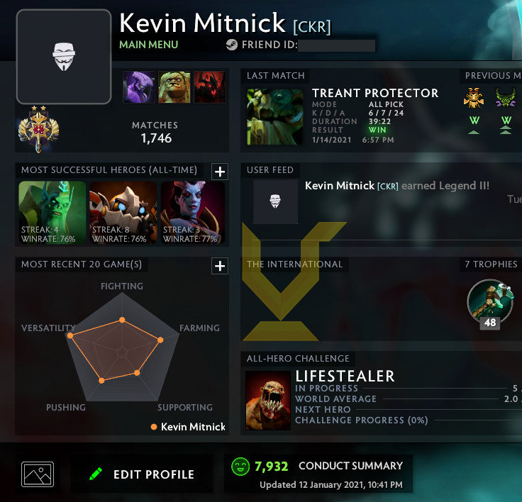 Legend II | MMR : 3330 - Behavior : 7932