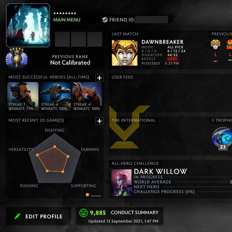 Divin V | MMR : 5470 - Comportement : 9885