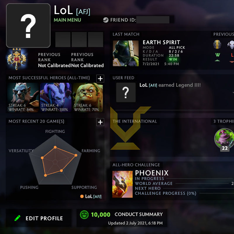 Legend III | MMR: 3500 - Behavior: 10000