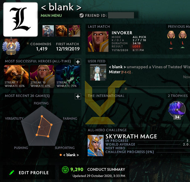 Immortel | MMR : 5450 - Comportement : 9000