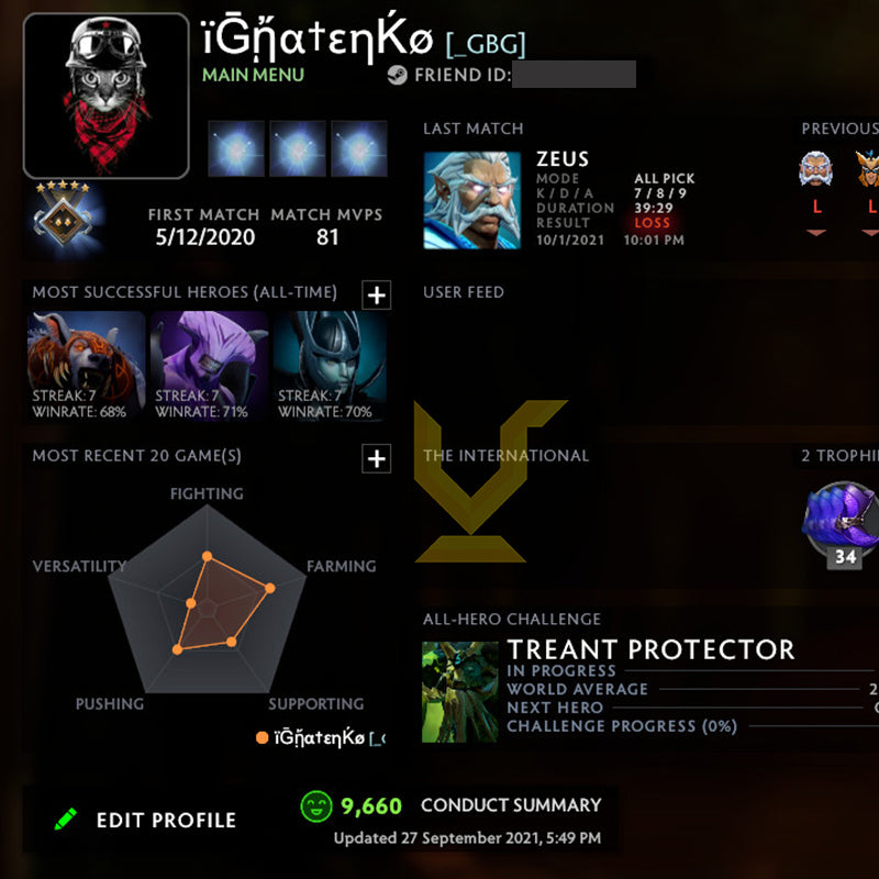 Guardian V | MMR: 1300 - Behavior: 9666