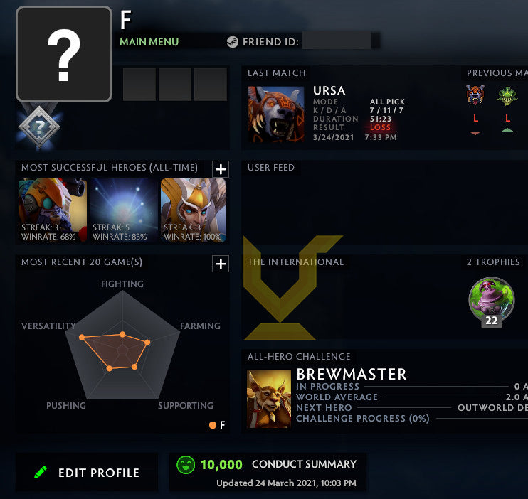 Not Calibrated | MMR: TBD - Behavior: 10000