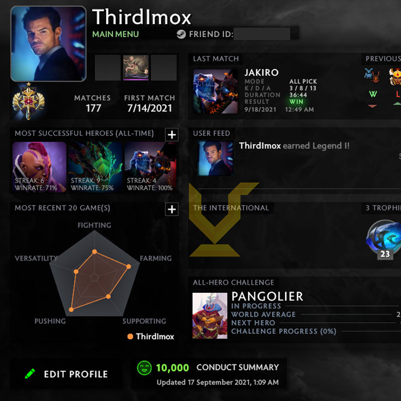 Légende I | MMR : 3200 - Comportement : 10000