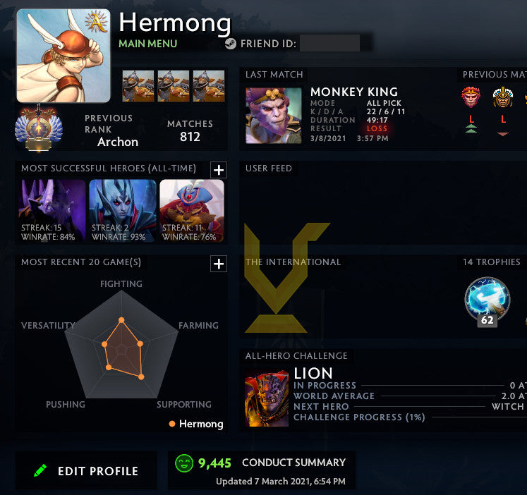 Immortel | MMR : 5810 - Comportement : 9955