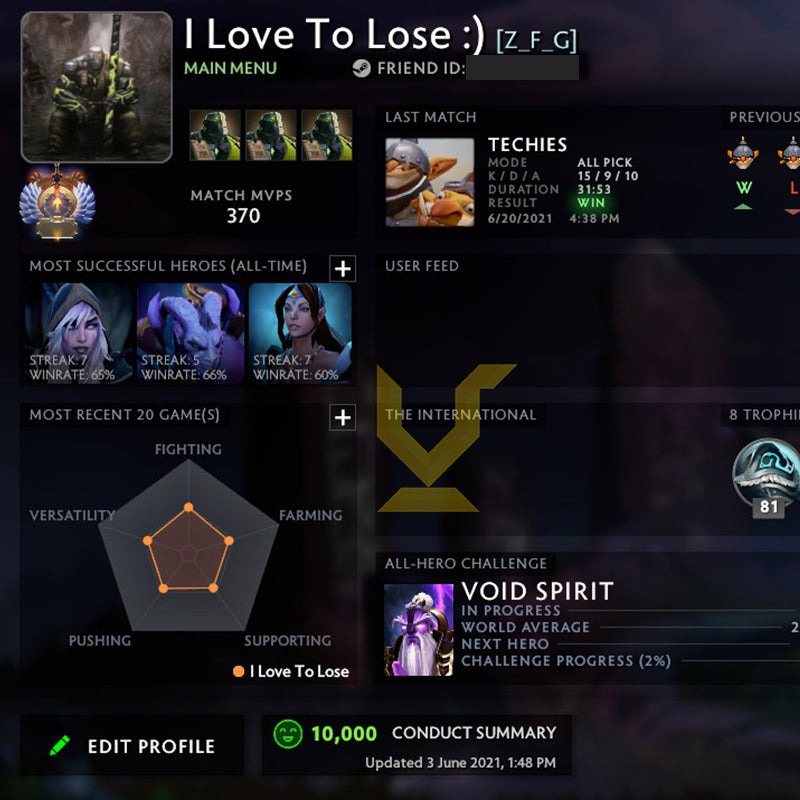 Immortel | MMR : 7050 - Comportement : 10000