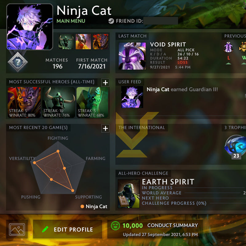 Not Calibrated | MMR: TBD - Behavior: 10000