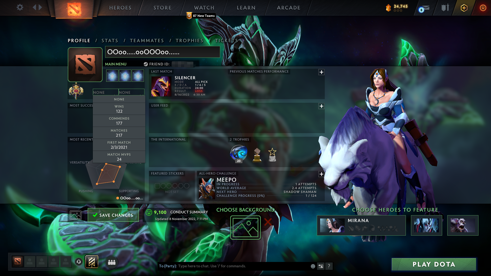 Légende I | MMR : 3190 - Comportement : 10000