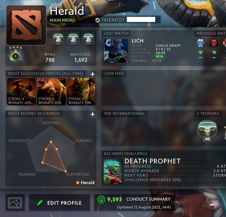 Herald IV | MMR: 340 - Behavior: 9593