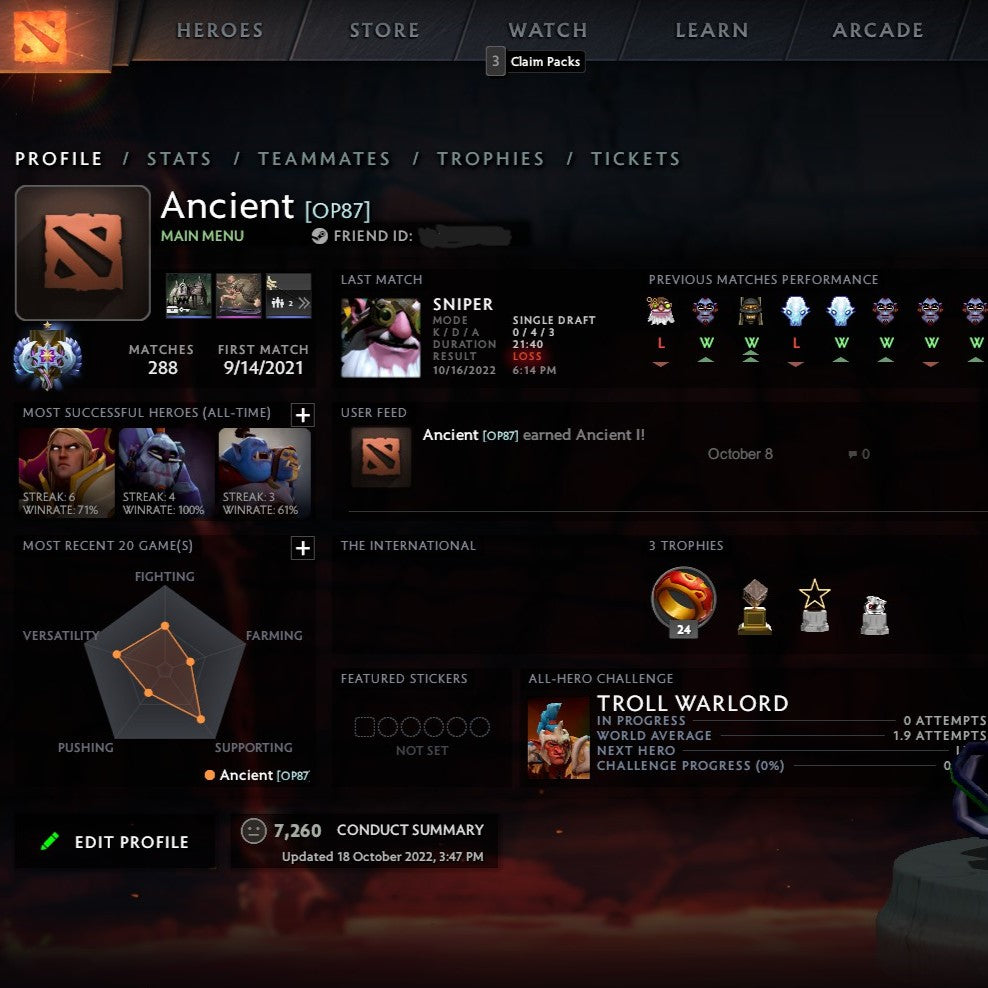 Ancient I | MMR: 3950 - Behavior: 7260