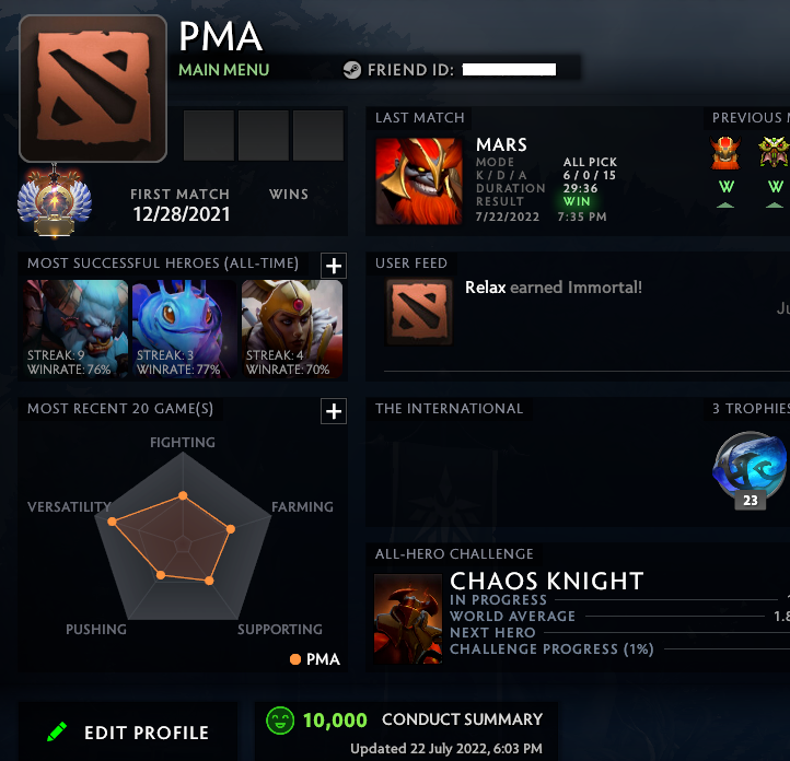 Immortal | MMR: 6320 - Behavior: 10000