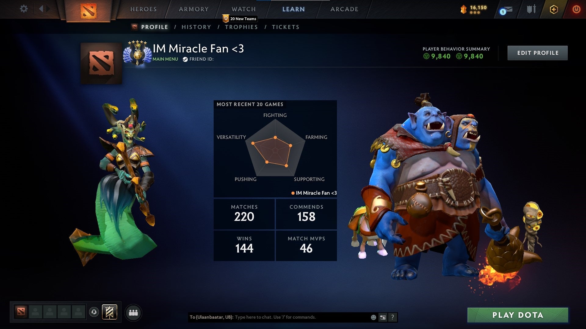 Divine V | MMR: 5416 - Behavior: 9845 - Communication: 9845