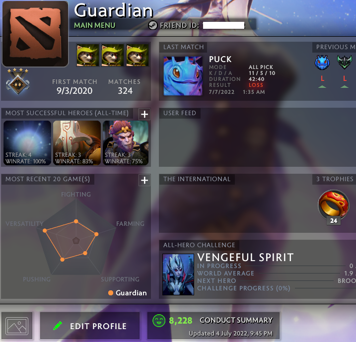 Gardien IV | MMR : 1330 - Comportement : 8228