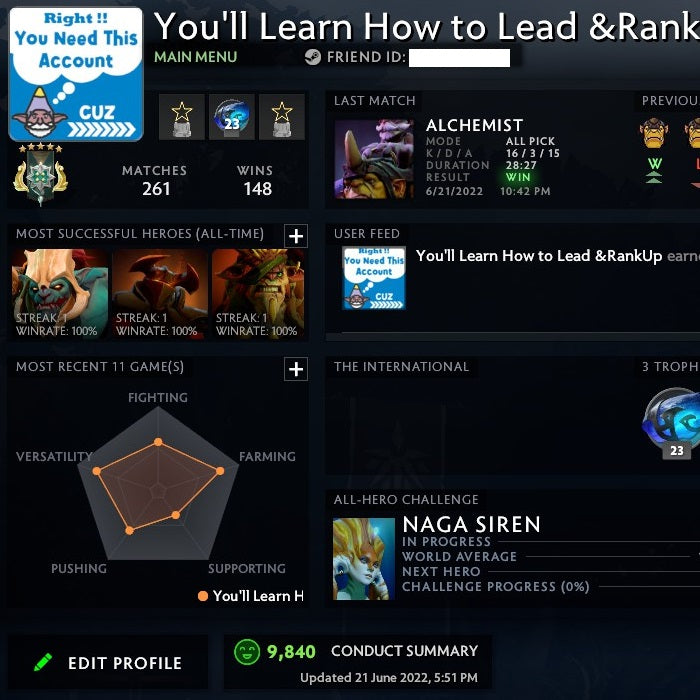 Archonte V | MMR : 2970 - Comportement : 9840