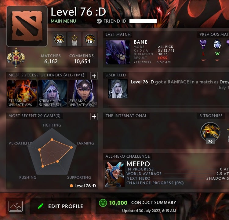 Legend I | MMR: 3180 - Behavior: 10000