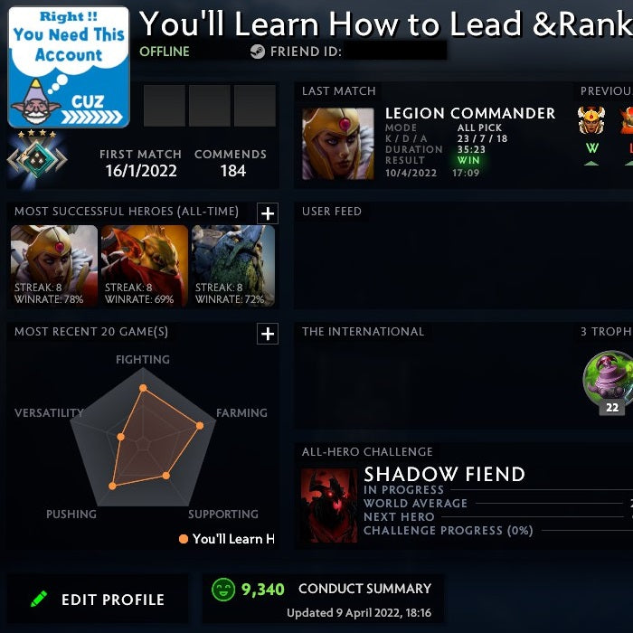 Crusader IV | MMR:2070 - Behavior: 9340