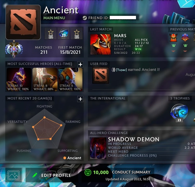 Ancient I | MMR: 3980 - Behavior: 10000