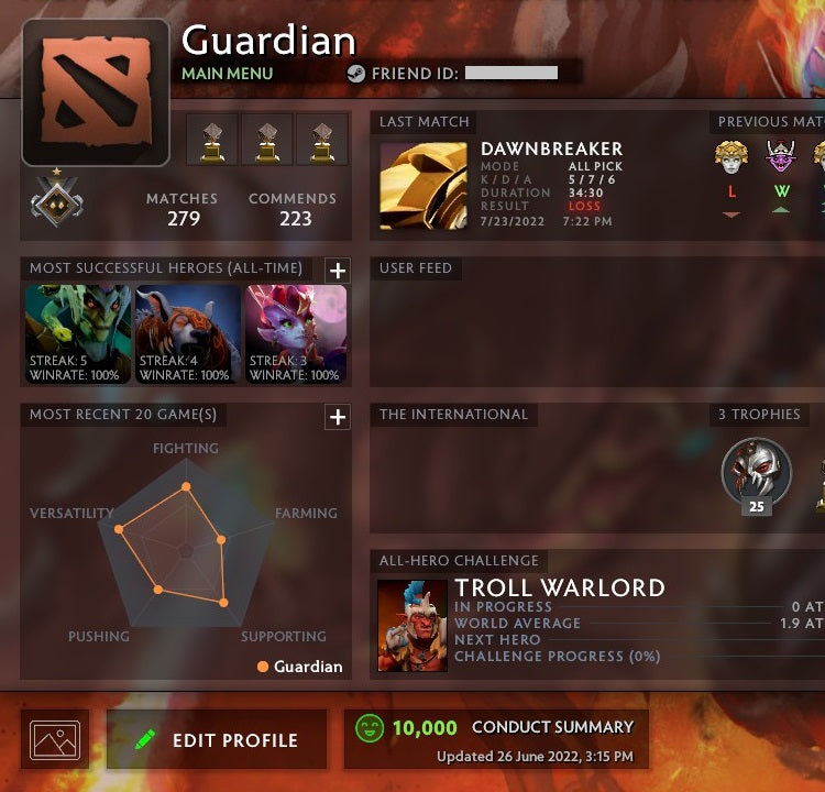 Gardien I | MMR : 710 - Comportement : 10000