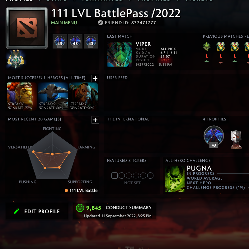 Archon II | MMR: 2450 - Behavior: 9845