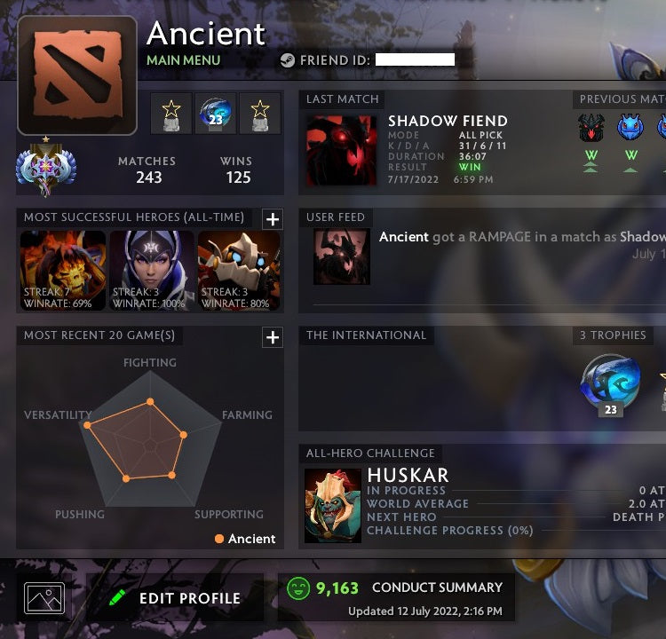 Ancient I | MMR: 3980 - Behavior: 9163