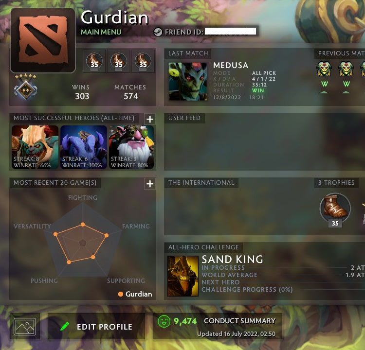 Gardien V | MMR : 1410 - Comportement : 9474