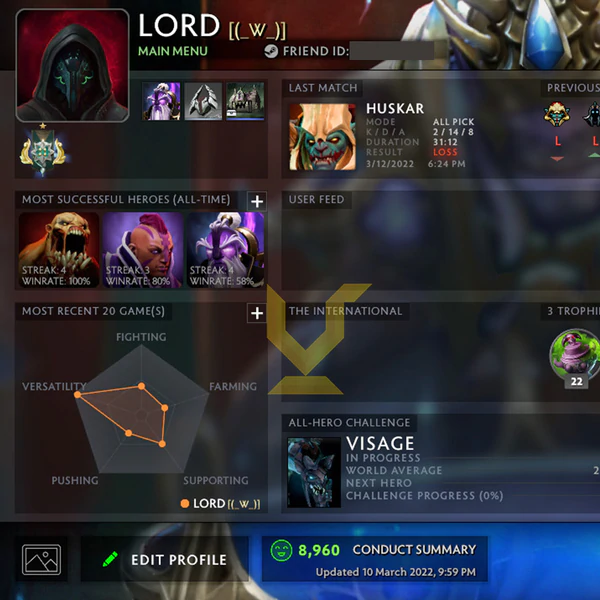 Legend II | MMR: 3320 - Behavior: 9500