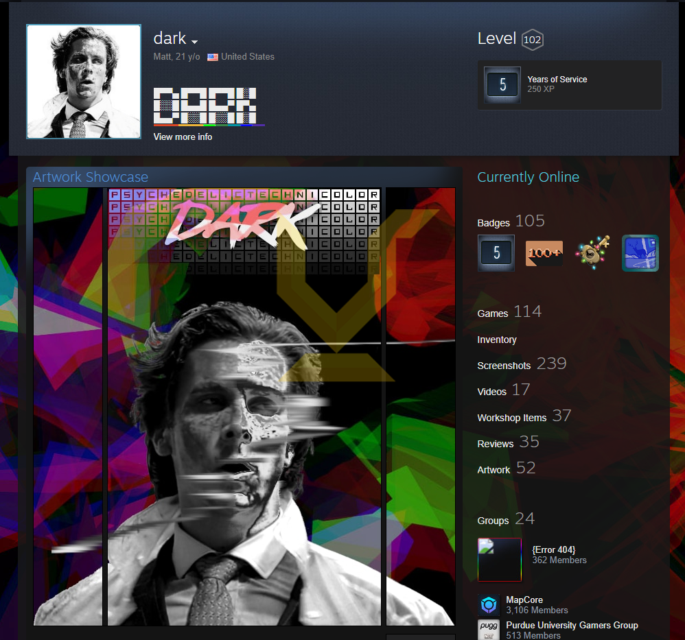 Niveau 105 | Années de service : 5 | Jeux : 114 - DLC : 67