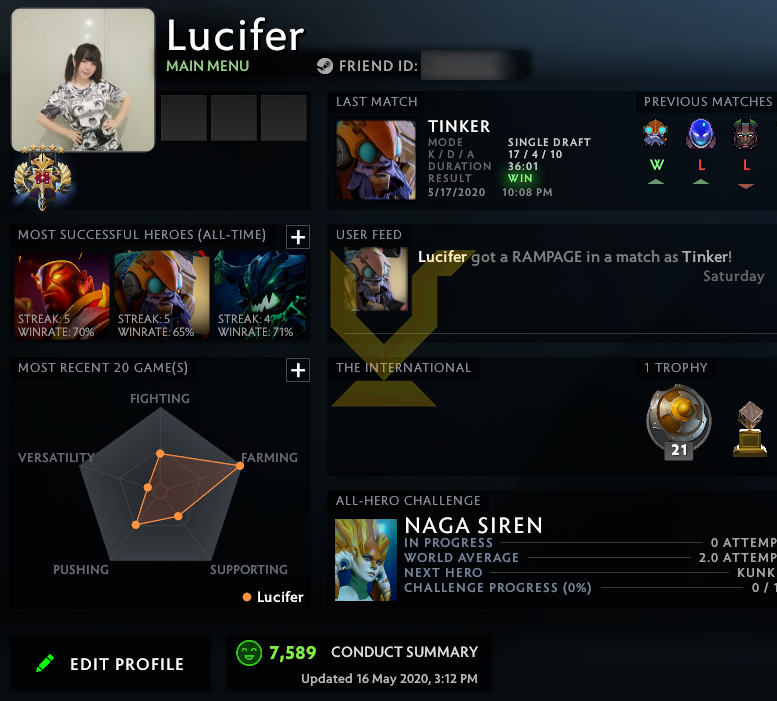 Légende V | MMR : 3710 - Comportement : 7589