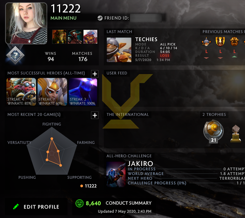 Uncalibrated | MMR: TBD - Behavior: 8640